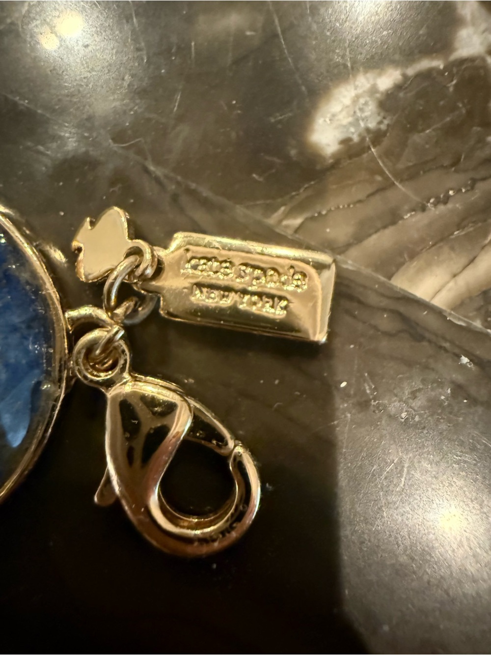 New kate spade Gold-Tone Bracelet with Blue and Aqua Round Stones. - Picture 7 of 9